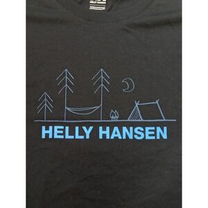Helly Hansen Graphic Long Sleeve‎ T-Shirt Men's XL Black Camping Outdoor Tee